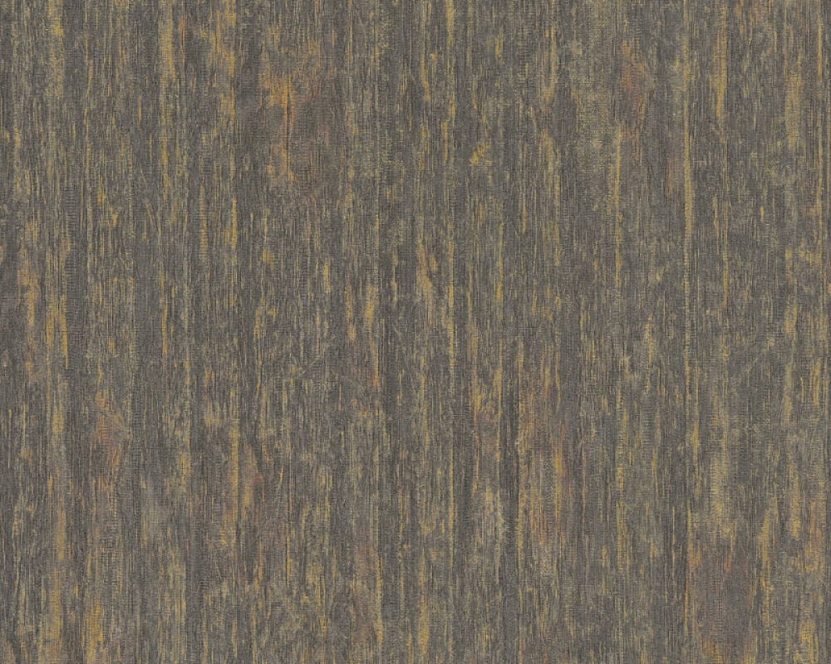 Moderná tapeta imitáciou drevenej textúry v betóne a s lesklými prvkami na čierom podklade, 39561-6